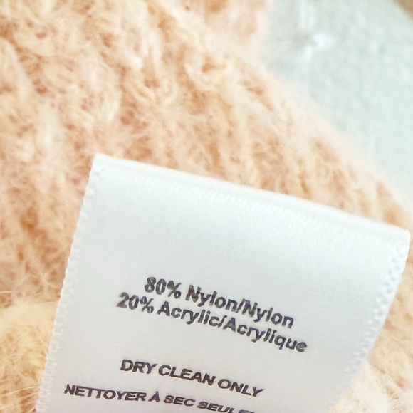 NWT Bishop + Young Ana Cut Out Horsebit Eyelash Peach Sweater in Spritz Tweed M - Picture 4 of 5